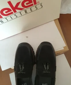 40/41 💜 Rieker Antistress-skórzane niskie błyszczące klin koturn /jak Tamaris Lasocki caprice gabor/