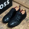 9489 buty Hugo Boss / eleganckie / błyszczące / old money / pantofle / mokasyny