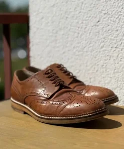 : Kurt Geiger skórzane brogsy męskie brązowe r. 42 Mansel, made in Portugal, vintage style