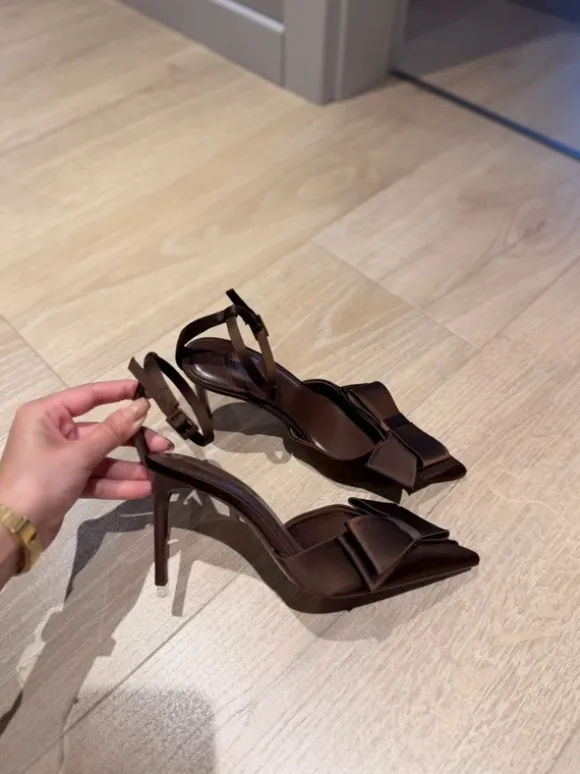 * nowe szpilki z kokardką brązowe stradivarius *
