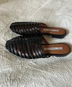 & Other Stories Strappy fisherman Mules Sandals Black leather