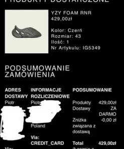 Adidas Yeezy Foam runner carbon 43 Authentic