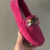 Baleriny damskie, mokasyny, mokasyny fuksja