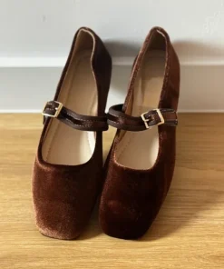 baleriny Mary Jane brązowe eleganckie buty damskie 38