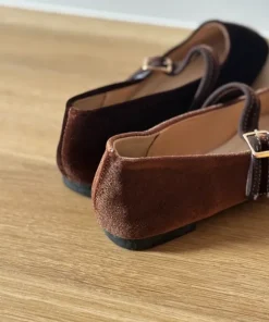 baleriny Mary Jane brązowe eleganckie buty damskie 38