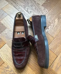 Bally - Brown Suede & Burgundy Loafers (40-41)