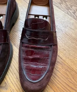 Bally - Brown Suede & Burgundy Loafers (40-41)