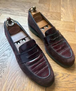 Bally - Brown Suede & Burgundy Loafers (40-41)