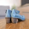 Błękitne ażurowe czółenka Rieker Antistress | Skóra | Rozmiar 36 (22,5 cm)