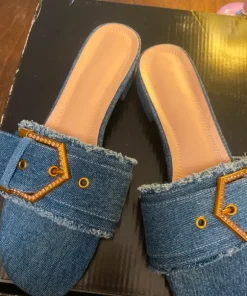 Blåa denim sandaler