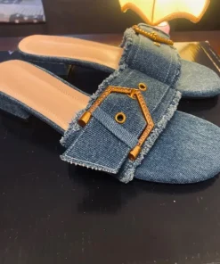 Blåa denim sandaler