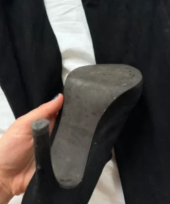 Black over-the-knee high heel boots