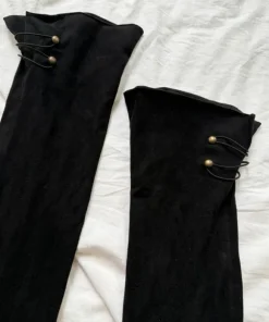 Black over-the-knee high heel boots