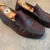Burgundy Moc Toe Loafers