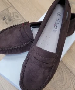 Buty damskie mokasyny czekoladowe skóra rozmiar 40