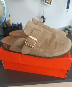 Buty klapki mule chodaki camel beżowe khaki r. 39