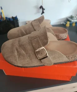 Buty klapki mule chodaki camel beżowe khaki r. 39