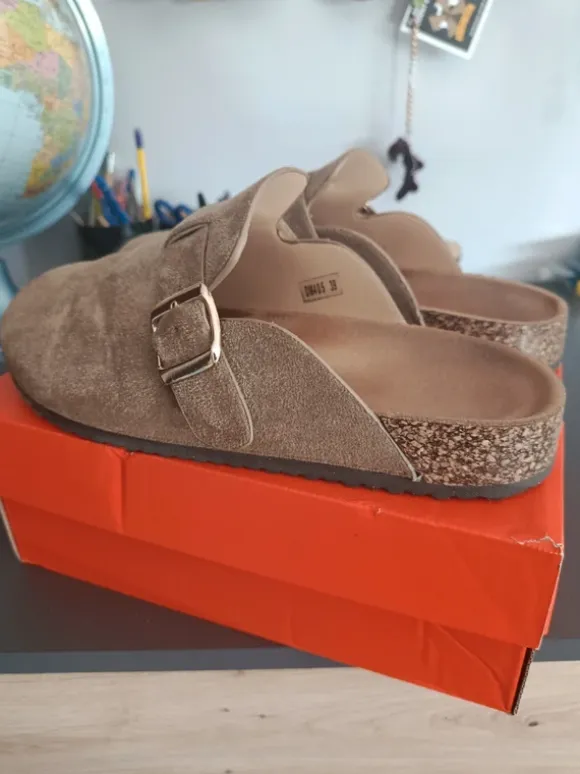Buty klapki mule chodaki camel beżowe khaki r. 39
