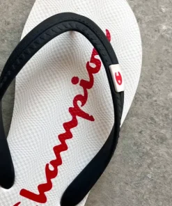 Champion Flip-flops white black size 43 retrostyle summer wear shoes