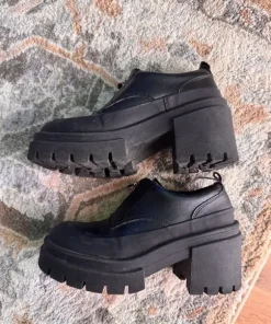 Chunky Black Platform Loafers
