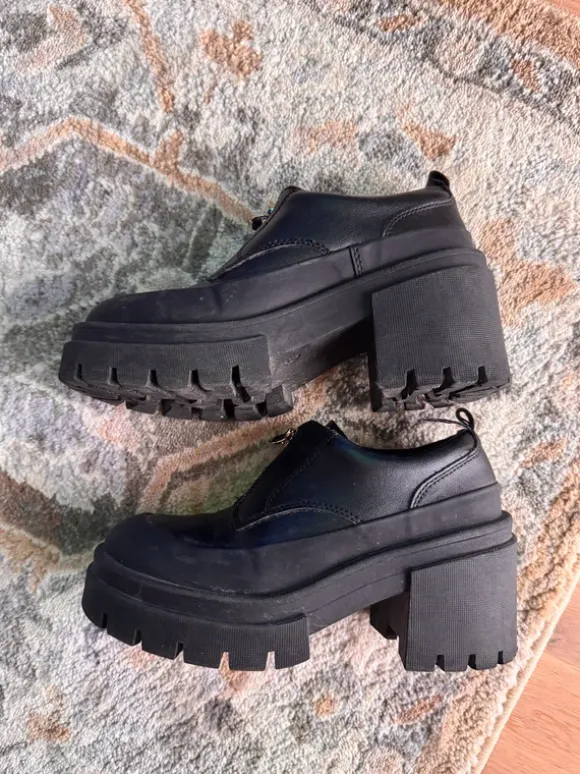 Chunky Black Platform Loafers