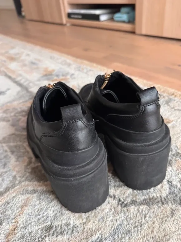 Chunky Black Platform Loafers
