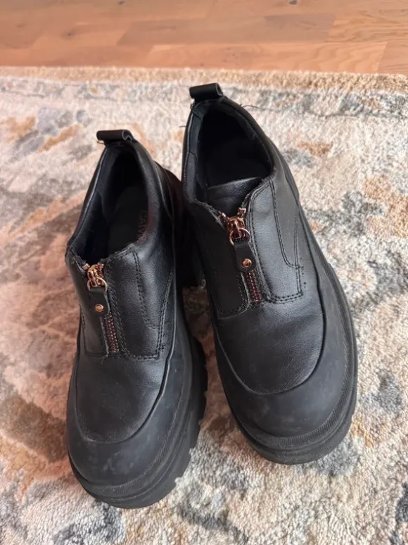 Chunky Black Platform Loafers