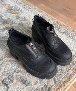 Chunky Black Platform Loafers
