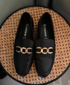Czarne skórzane buty loafersy mokasyny Lasocki rozmiar 37