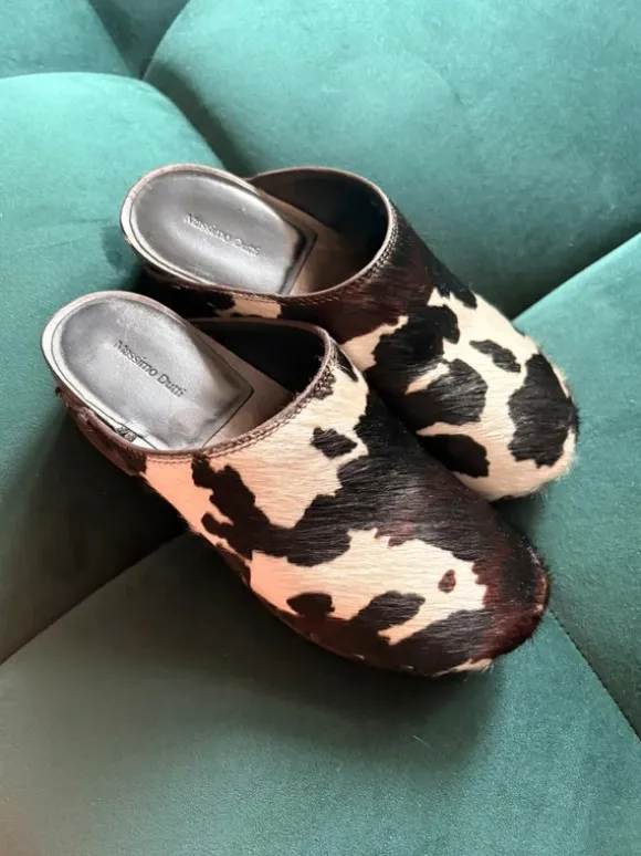 Drewniaki chodaki skórzane krowa r. 35 Massimo Dutti