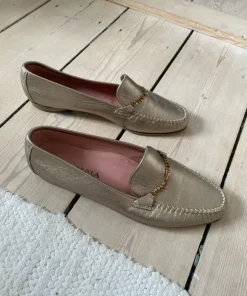 Gardenia - flade guld sko / moccasiner