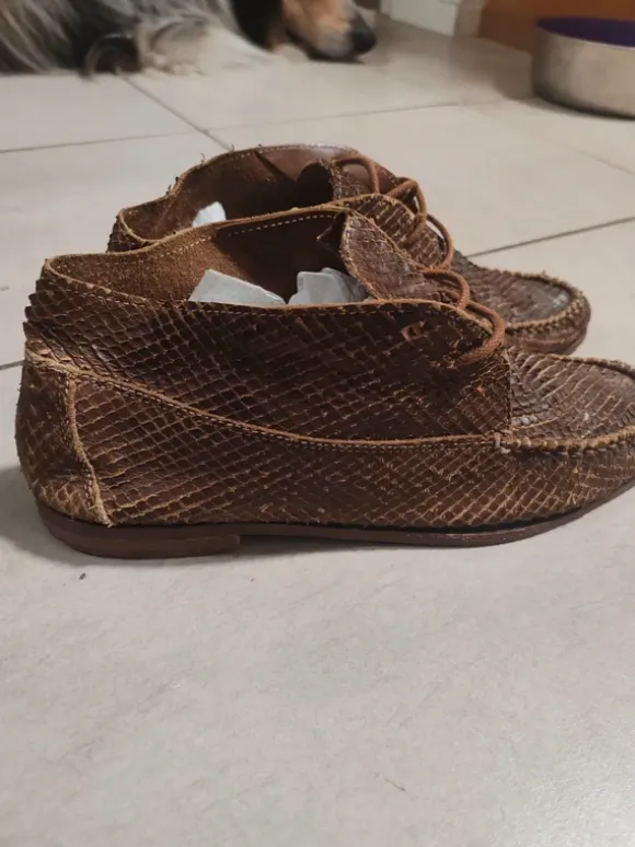 Italialaiset Vintage, nahkamokkasiinit, boho/retro