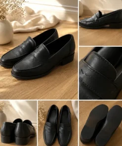 Klassiska svarta loafers