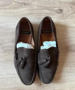 Mokasyny loafers Vagabond 41 skóra brązowe zamszowe leader leather