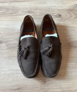 Mokasyny loafers Vagabond 41 skóra brązowe zamszowe leader leather