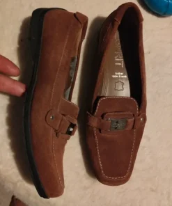 Mokasyny skórzane karmelowe Esprit 38 wkładka 24 cm