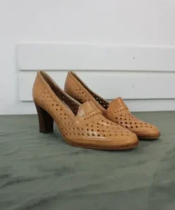 Perforated Leather Heels - Size 40,5