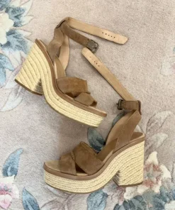 Sandały koturn platforma hippie boho festiwal zamsz skóra Ugg 38