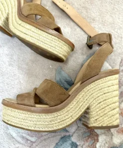 Sandały koturn platforma hippie boho festiwal zamsz skóra Ugg 38