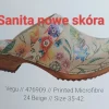 🌺Sanita nowe skórzane piękne zdrowotne trepy drewniaki z paskiem wyjątowy kwiatowy wzór r.37/38