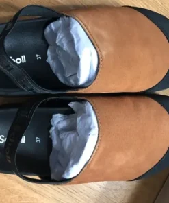 Scholl mule chodaki na platformie Abby koniakowe 37