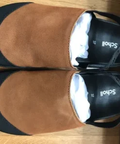 Scholl mule chodaki na platformie Abby koniakowe 37