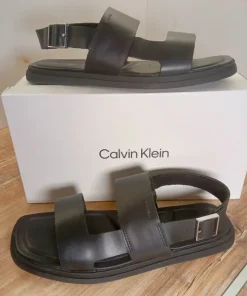 Skórzane sandały Calvin Klein - 43 - Skóra Naturalna - Oryginalne