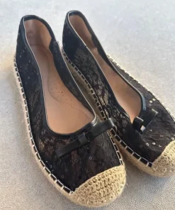 Sorte ballerina med sløjfe