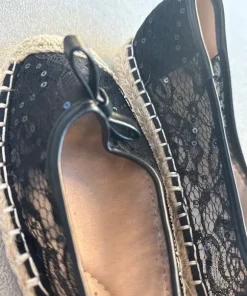 Sorte ballerina med sløjfe