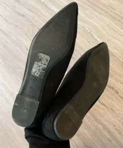 Spidse sko i imiteret ruskind