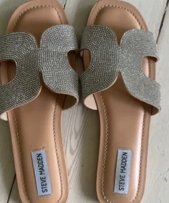 Steve Madden Sølv sandaler m rhinsten