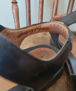 Svarta läder sandaler