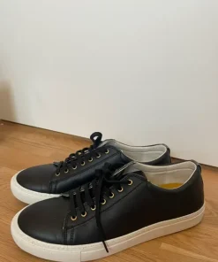 Svarta lädersneakers herr