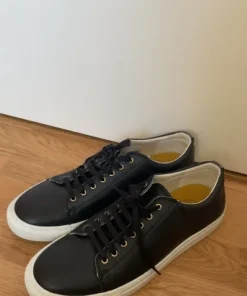 Svarta lädersneakers herr